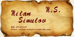 Milan Simulov vizit kartica